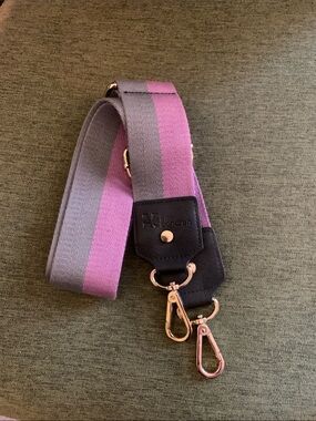 Erin Condren Pink and Gray Striped Adjustable Bag Strap